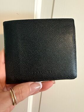 BVLGARI Black Leather Bifold Wallet